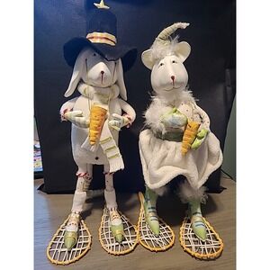 Dept 56 Patience Brewster Krinkles Male and Female Snow Dog 14" Figure 2005 Rare